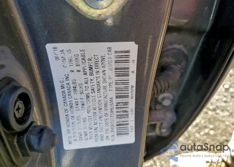 2018 Honda Civic Ex из США, поврежденный, VIN 2HGFC2F75JH576344